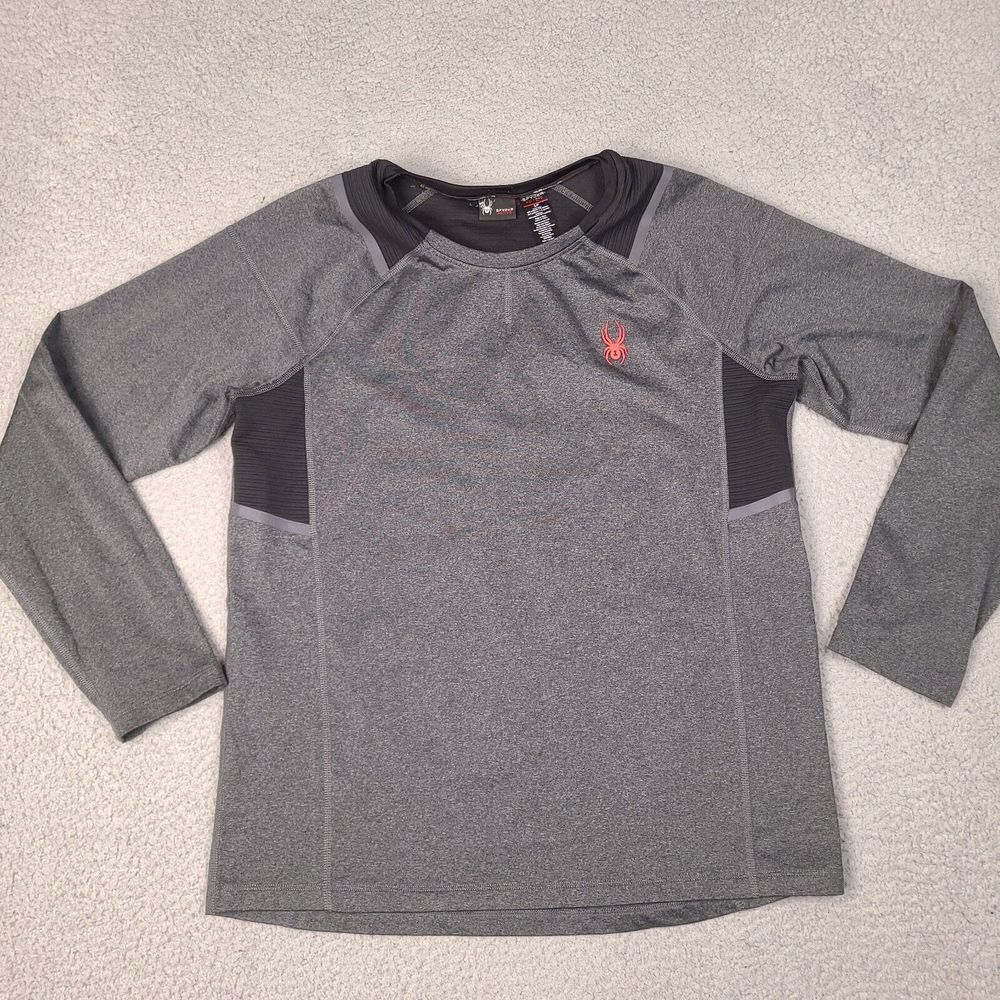 Spyder Active ProWeb T-Shirt‎ Mens Small Long Sleeve Micro Fleece Performance